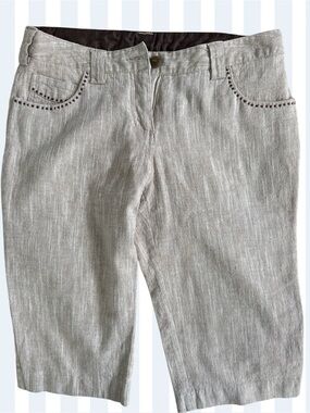 Willi Smith Linen Blend Embroidered Shorts Size 6